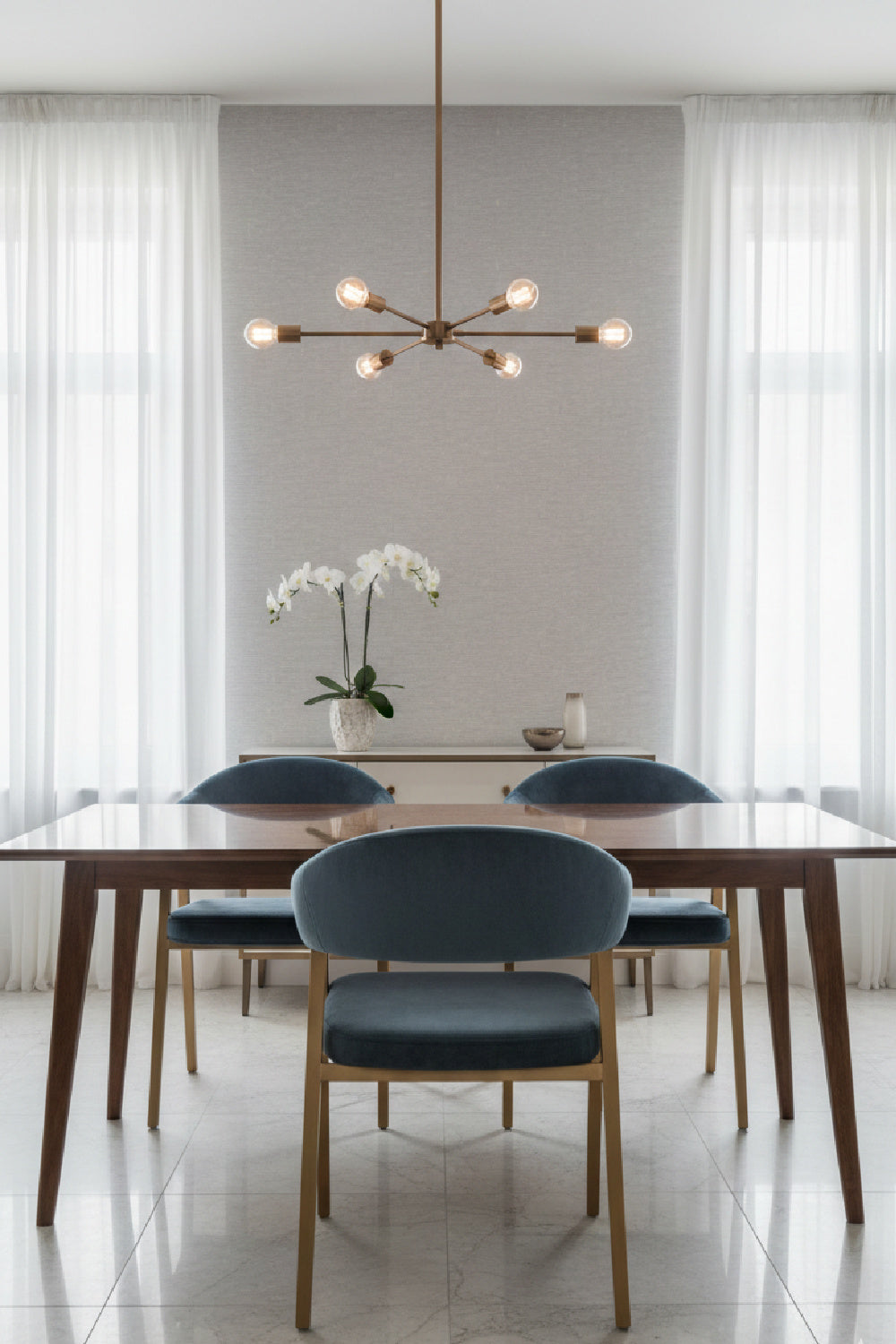   Modern European furniture - Blue Channeled Back Dining Armchair - www.oroa.com | Oroa.com