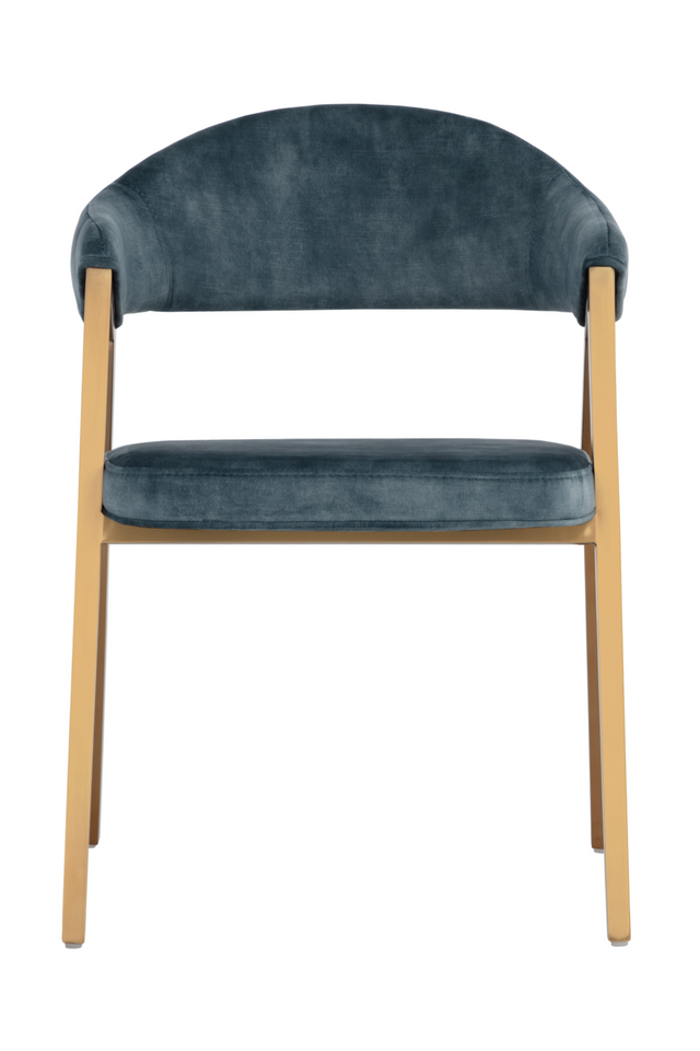 Modern European furniture - Blue Channeled Back Dining Armchair - www.oroa.com