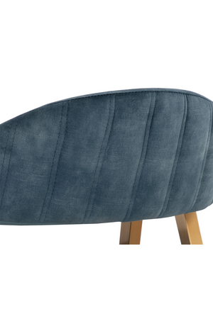   Modern European furniture - Blue Channeled Back Dining Armchair - www.oroa.com | Oroa.com