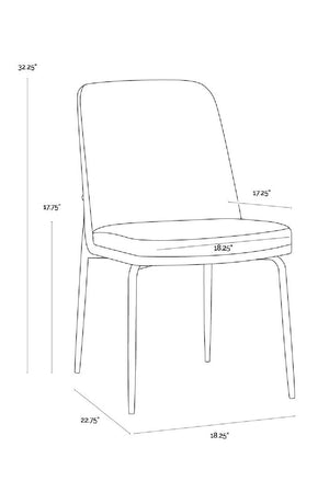   Modern European furniture - Brown Fabric Dining Chairs (2) - www.oroa.com | Oroa.com