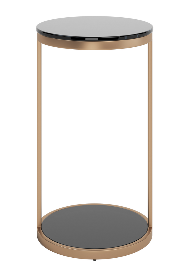 Modern European furniture  Round Black Glass End Table - www.oroa.com