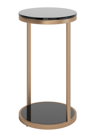   Modern European furniture  Round Black Glass End Table - www.oroa.com | Oroa.com