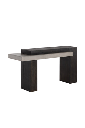 Modern European furniture - Rectangular Timber-Effect Indoor/Outdoor Console Table - www.oroa.com
