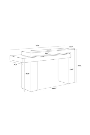 Modern European furniture - Rectangular Timber-Effect Indoor/Outdoor Console Table - www.oroa.com