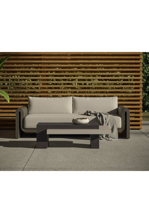 Modern European furniture - Rectangular Timber-Effect Indoor/Outdoor Coffee Table - www.oroa.com