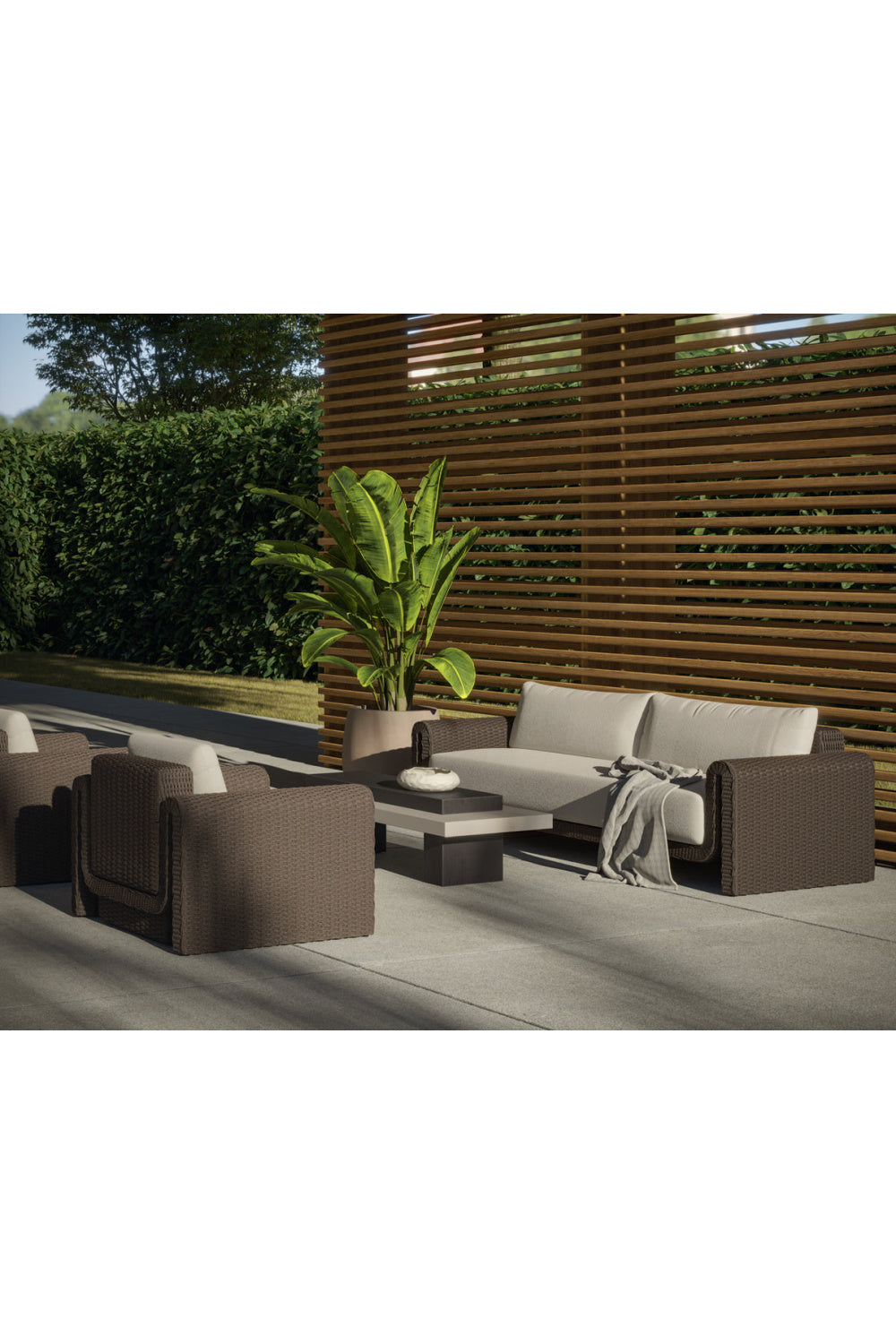 Modern European furniture - Rectangular Timber-Effect Indoor/Outdoor Coffee Table - www.oroa.com