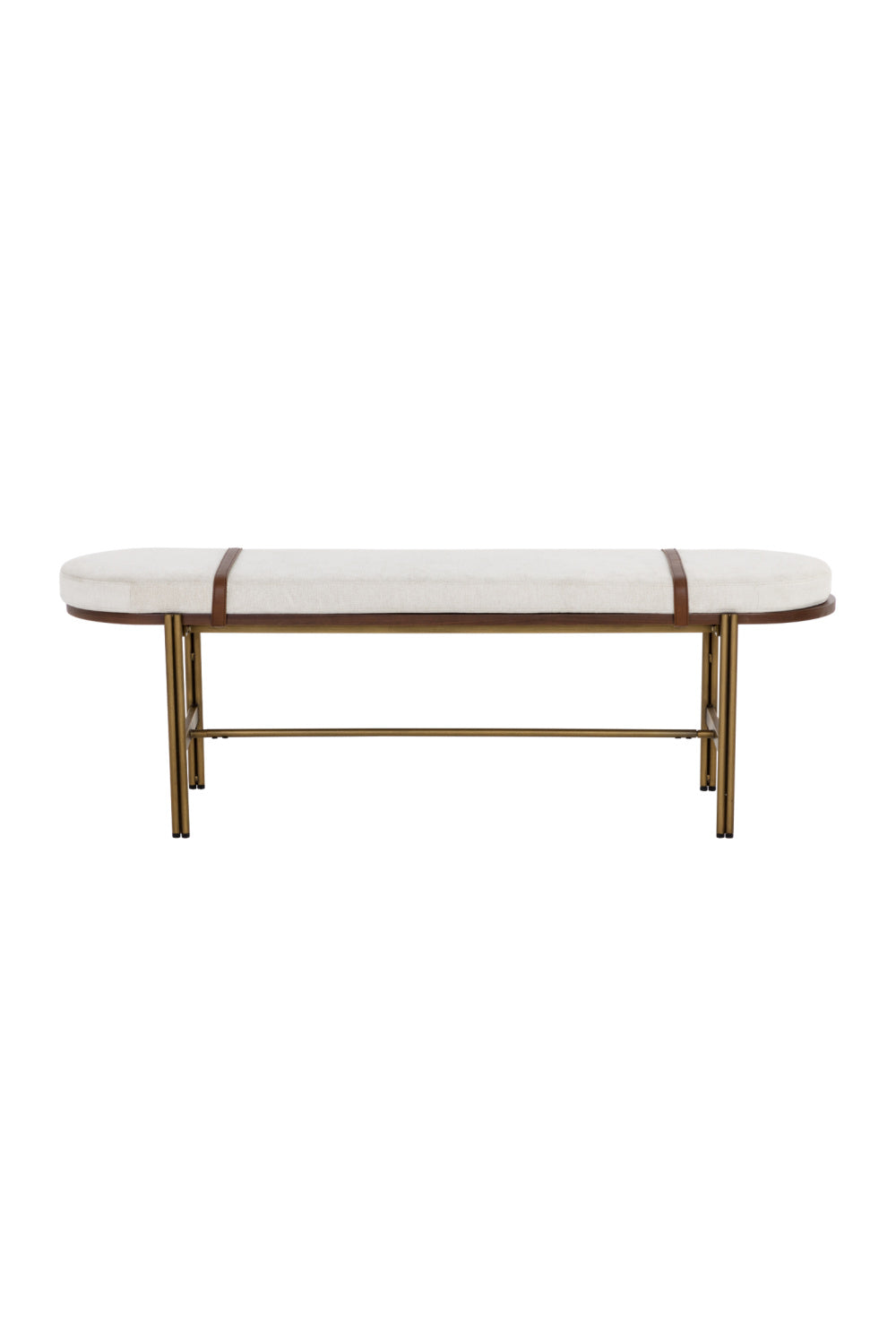 Modern European furniture - Oval White Fabric Bench - www.oroa.com