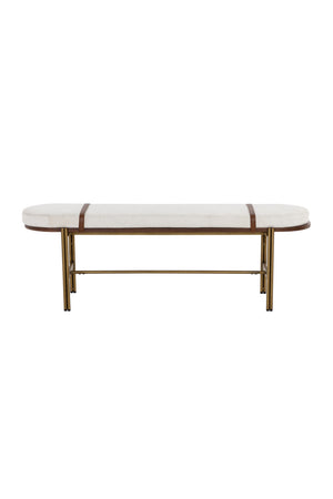 Modern European furniture - Oval White Fabric Bench - www.oroa.com