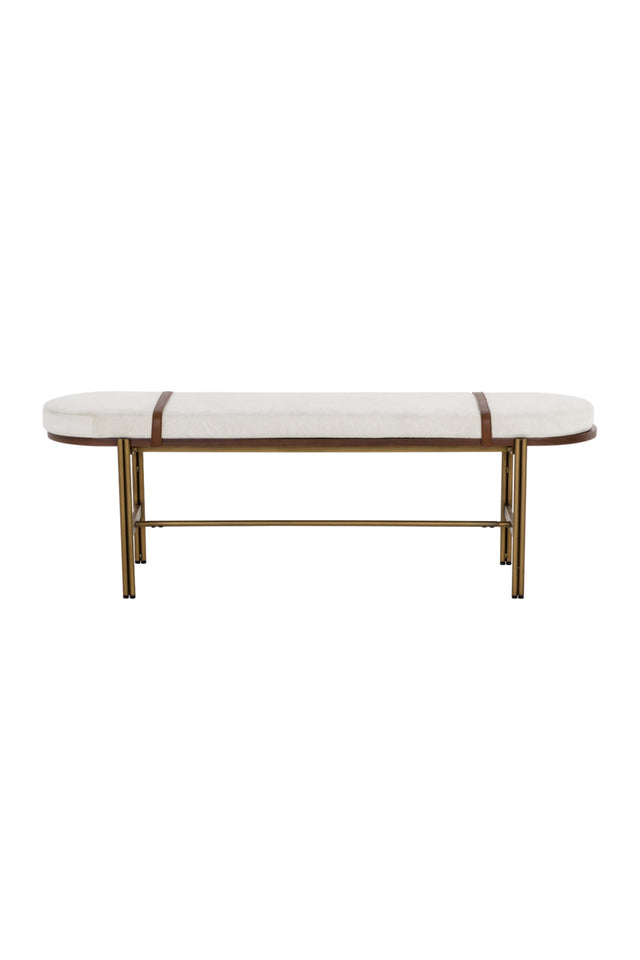Modern European furniture - Oval White Fabric Bench - www.oroa.com