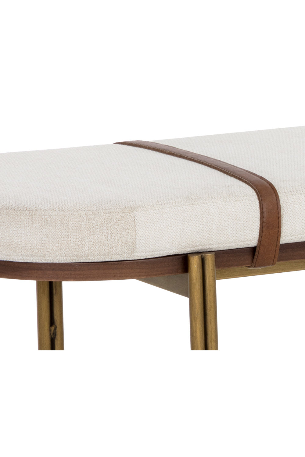Modern European furniture - Oval White Fabric Bench - www.oroa.com