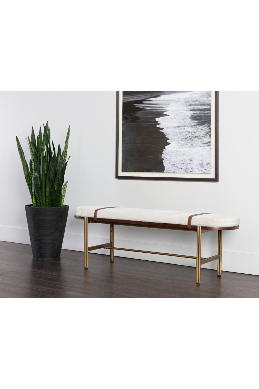 Modern European furniture - Oval White Fabric Bench - www.oroa.com