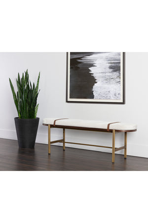 Modern European furniture - Oval White Fabric Bench - www.oroa.com
