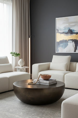   Modern European furniture - Round Antique Bronze Coffee Table - www.oroa.com | Oroa.com