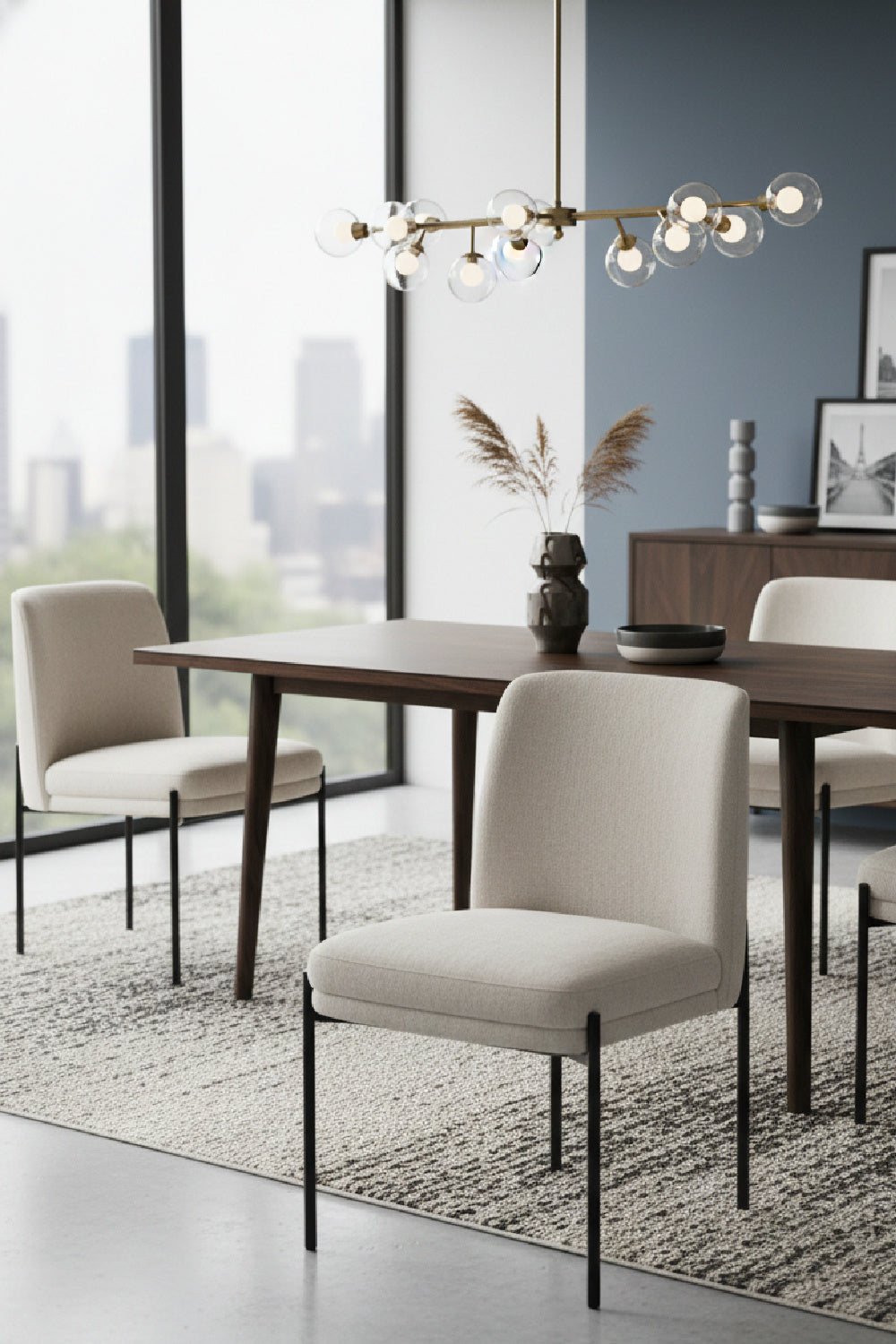 Modern European furniture - Textured Fabric Dining Chair - www.oroa.com