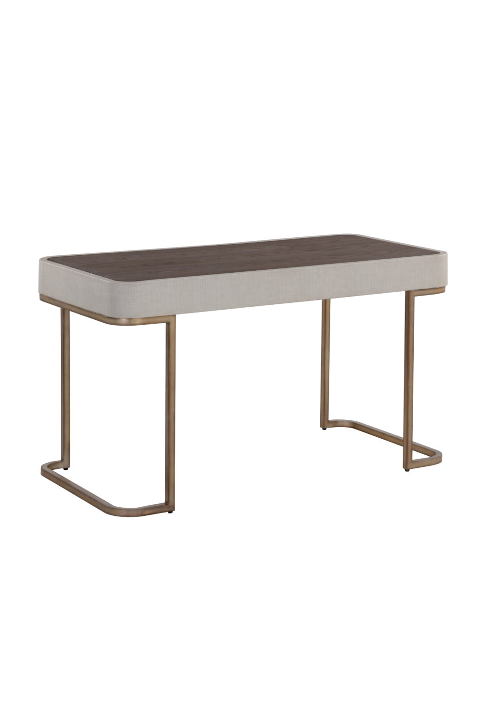 Modern European furniture - Cream Leather Look 2-Drawer Desk - www.oroa.com