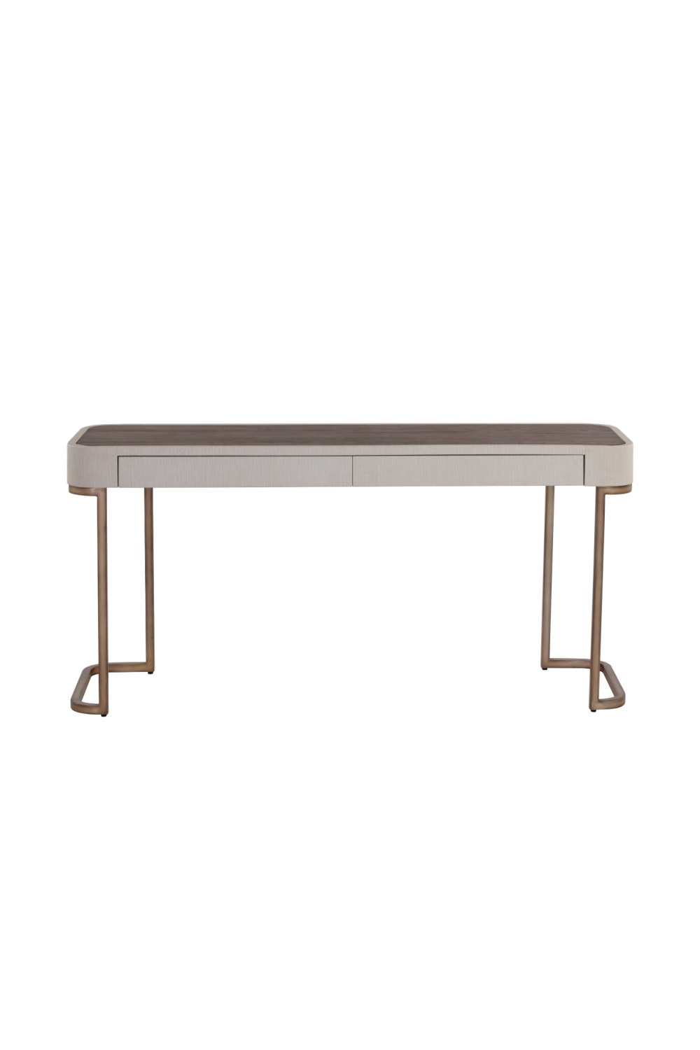Modern European furniture - Cream Leather 2-Drawer Console Table - www.oroa.com