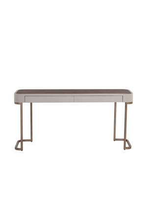 Modern European furniture - Cream Leather 2-Drawer Console Table - www.oroa.com
