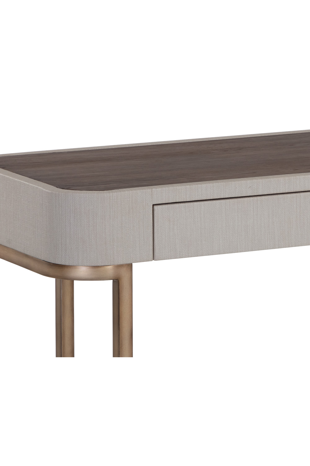 Modern European furniture - Cream Leather 2-Drawer Console Table - www.oroa.com