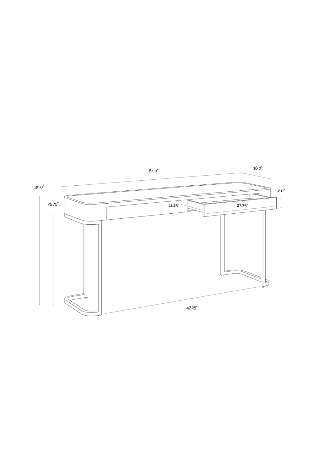 Modern European furniture - Cream Leather 2-Drawer Console Table - www.oroa.com