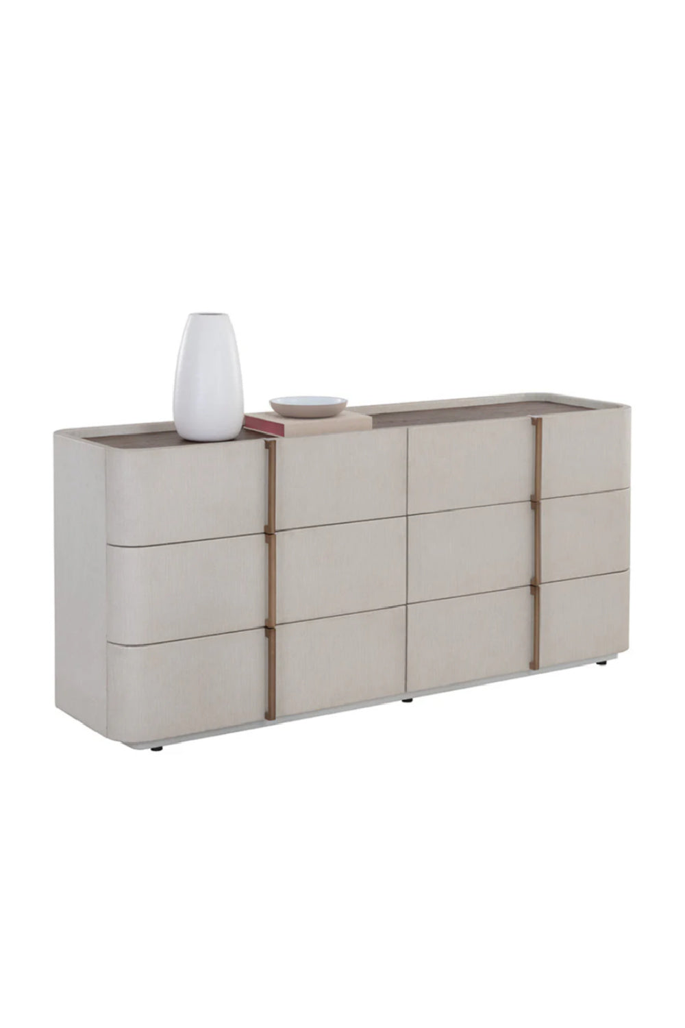 Modern European furniture - Leather-Look 6-Drawer Dresser - www.oroa.com