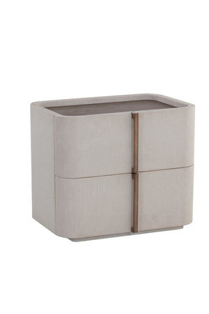 Modern European furniture - Leather-Look 2-Drawer Nightstand - www.oroa.com