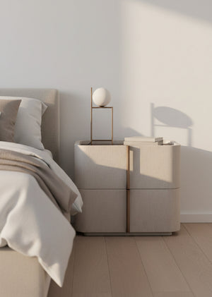 Modern European furniture - Leather-Look 2-Drawer Nightstand - www.oroa.com