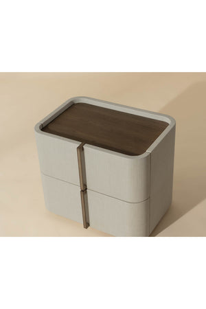 Modern European furniture - Leather-Look 2-Drawer Nightstand - www.oroa.com