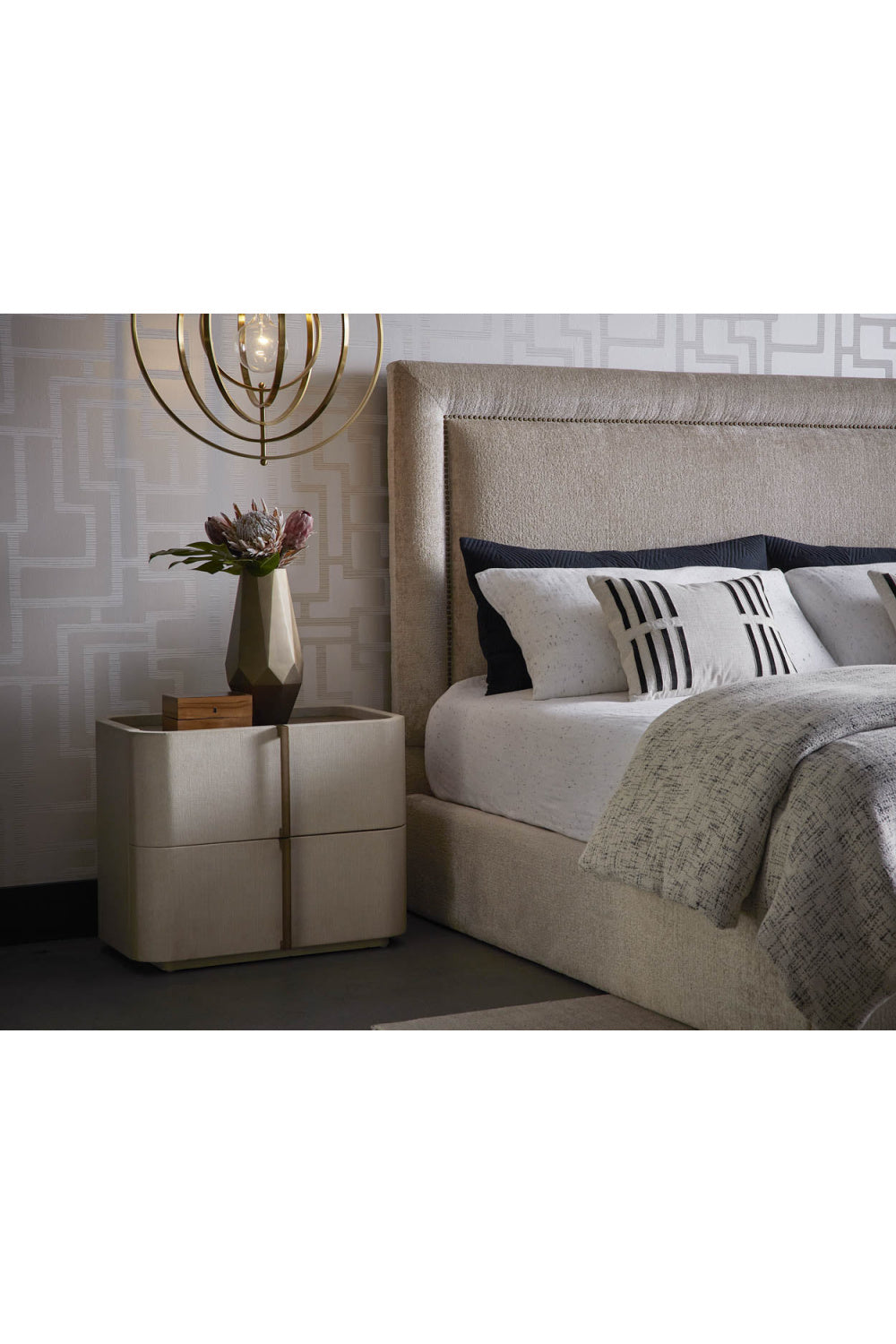 Modern European furniture - Leather-Look 2-Drawer Nightstand - www.oroa.com