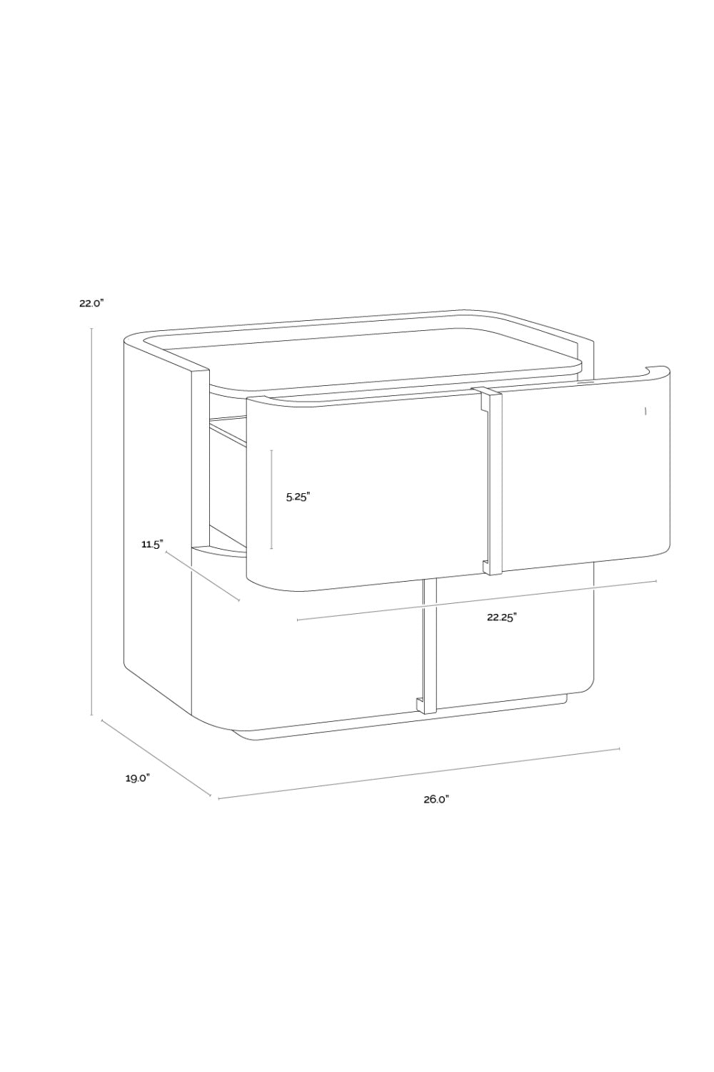 Modern European furniture - Leather-Look 2-Drawer Nightstand - www.oroa.com