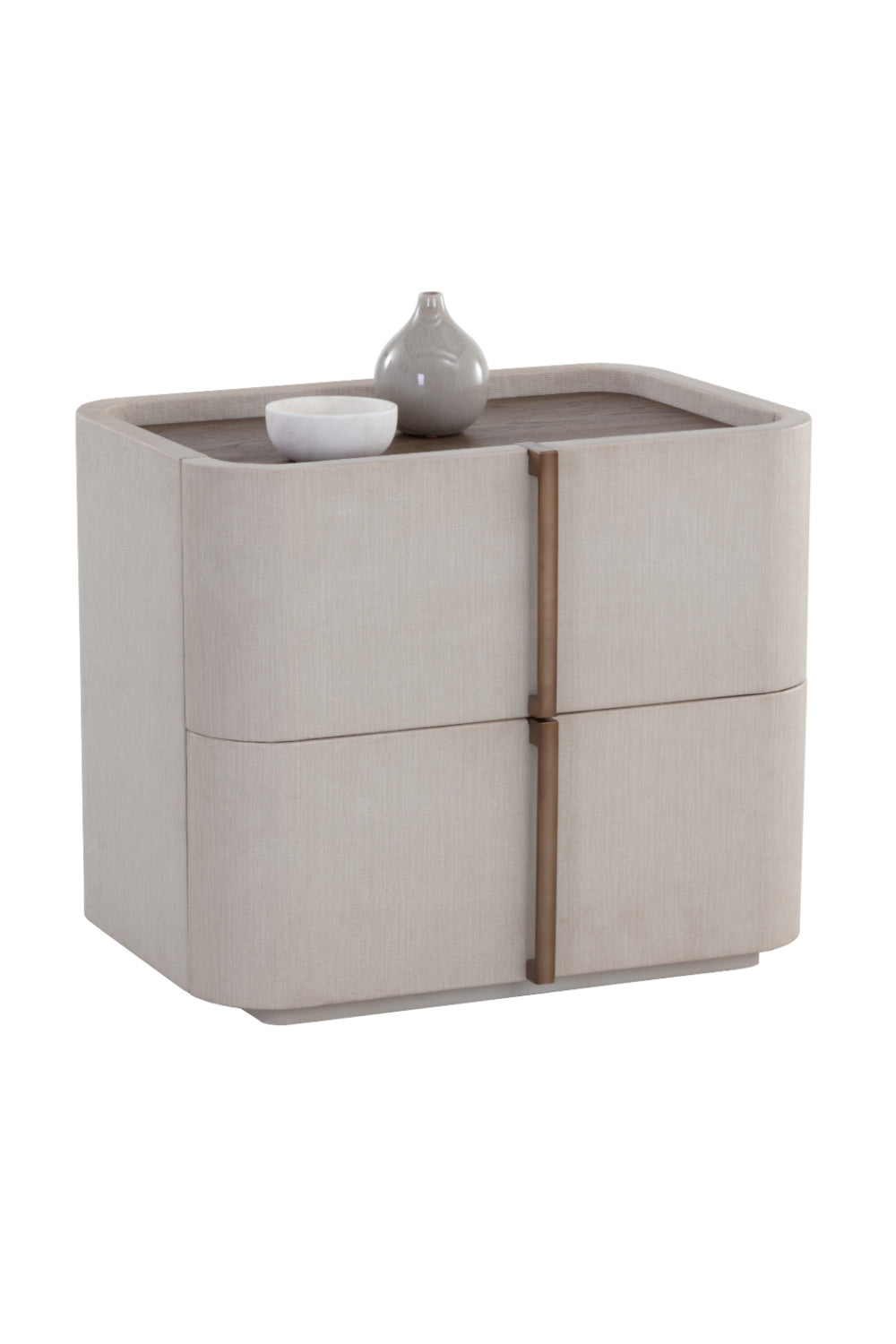 Modern European furniture - Leather-Look 2-Drawer Nightstand - www.oroa.com