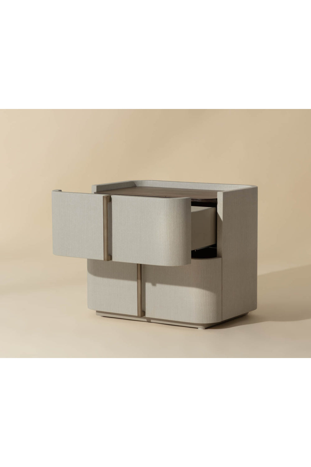 Modern European furniture - Leather-Look 2-Drawer Nightstand - www.oroa.com