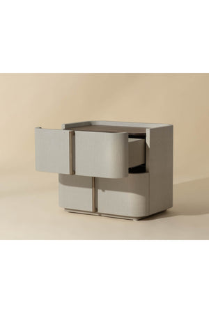 Modern European furniture - Leather-Look 2-Drawer Nightstand - www.oroa.com