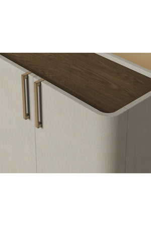 Modern European furniture - Cream Leather 4-Door Sideboard - www.oroa.com
