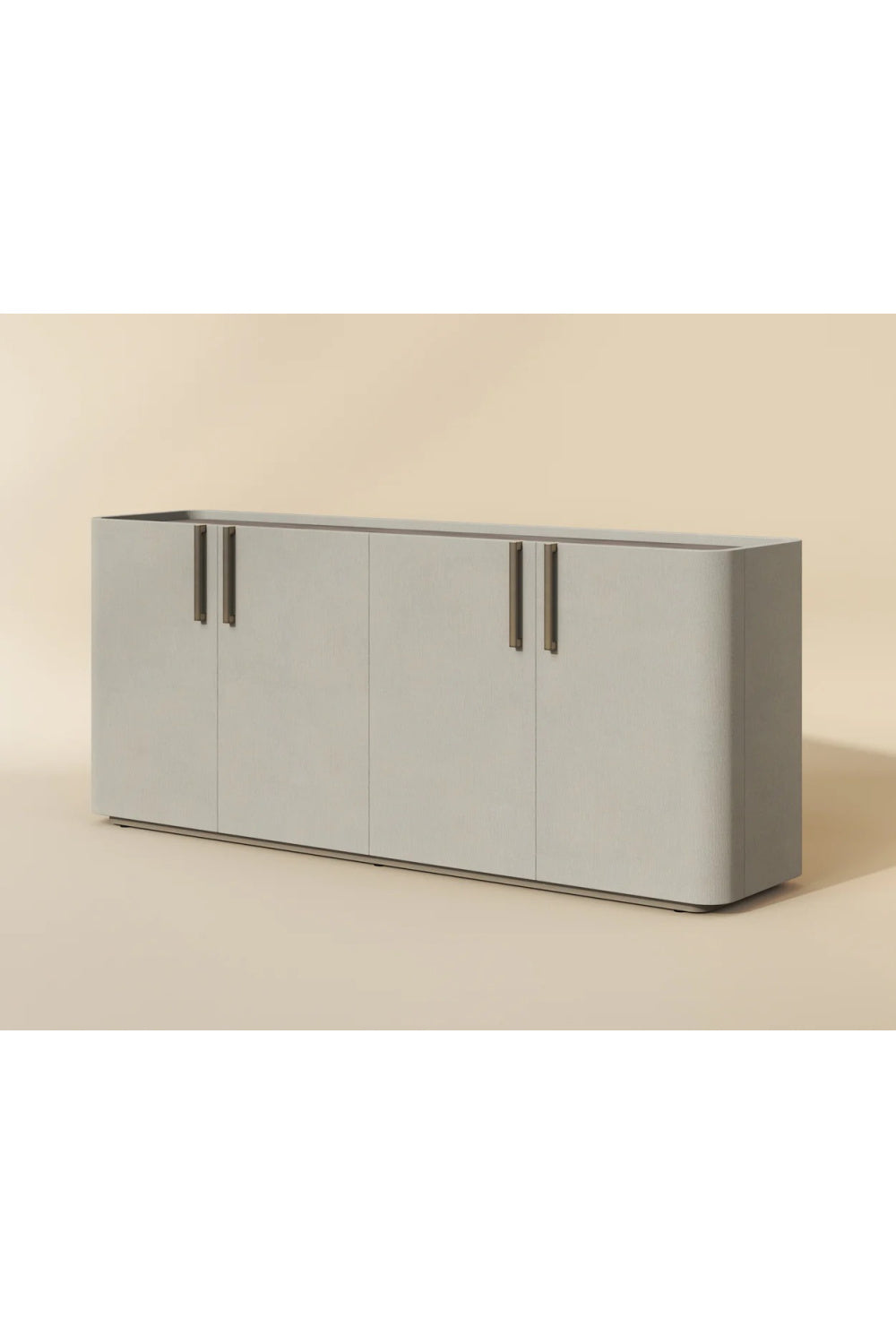 Modern European furniture - Cream Leather 4-Door Sideboard - www.oroa.com