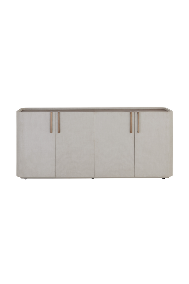 Modern European furniture - Cream Leather 4-Door Sideboard - www.oroa.com