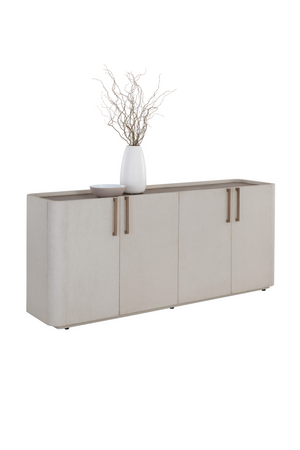 Modern European furniture - Cream Leather 4-Door Sideboard - www.oroa.com