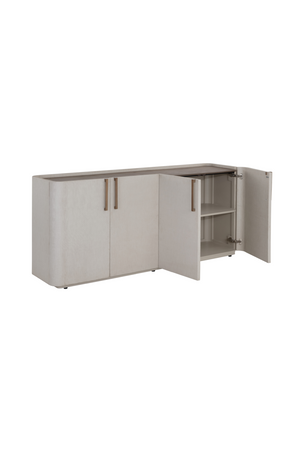 Modern European furniture - Cream Leather 4-Door Sideboard - www.oroa.com
