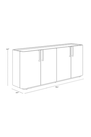 Modern European furniture - Cream Leather 4-Door Sideboard - www.oroa.com