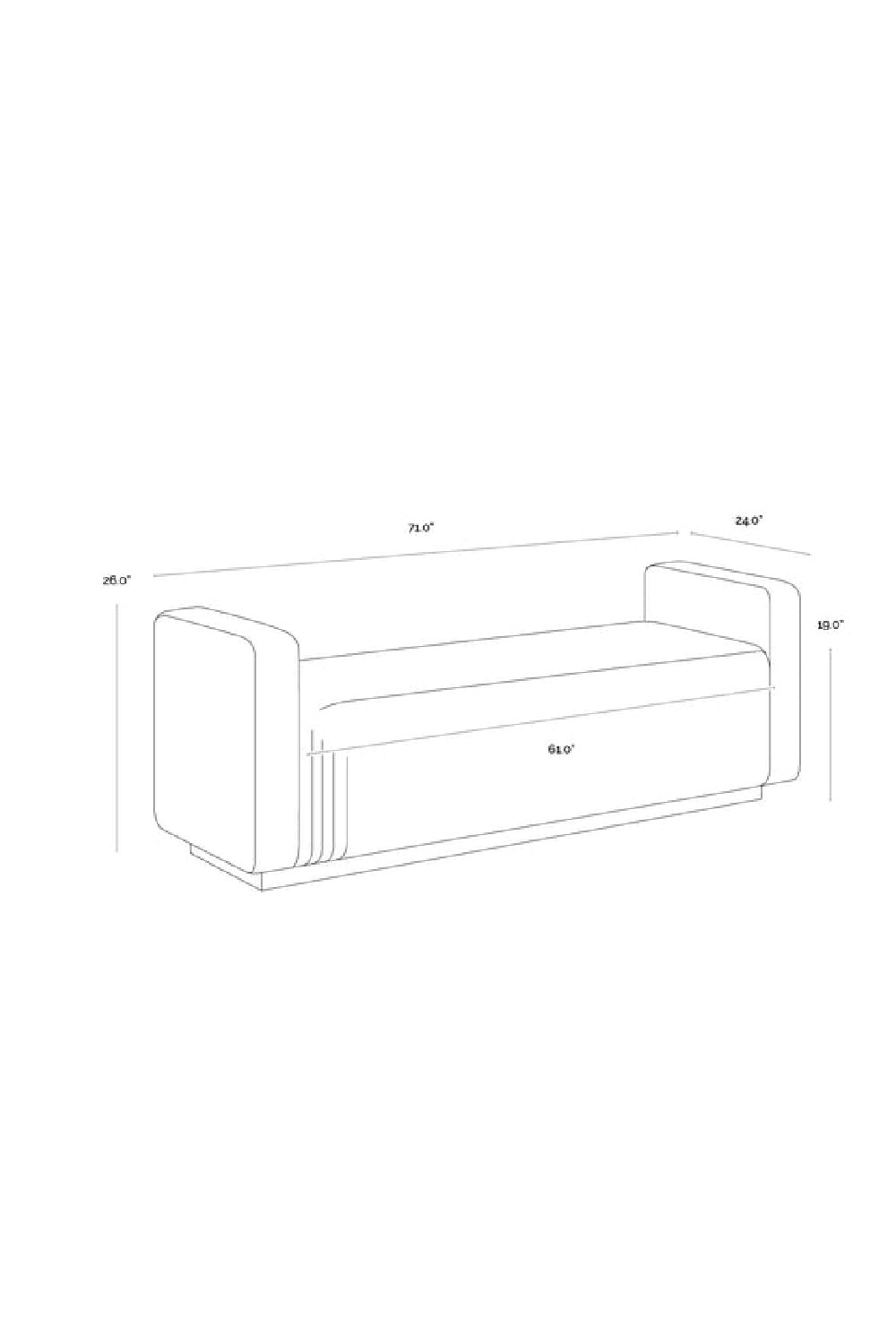 Modern European furniture - Channel-Tufted Fabric Bench - www.oroa.com