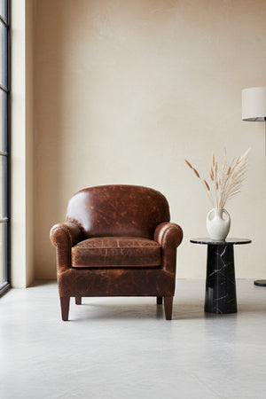 Modern European furniture - Sculpted Leather Lounge Chair - www.oroa.com
