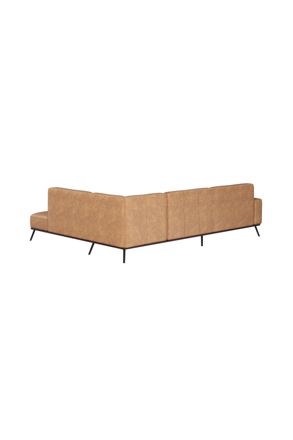 Modern European furniture - Brown Leather Chaise Sofa - www.oroa.com