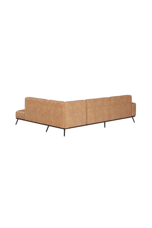 Modern European furniture - Brown Leather Chaise Sofa - www.oroa.com