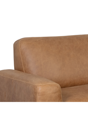 Modern European furniture - Brown Leather Chaise Sofa - www.oroa.com