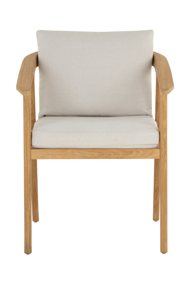 Modern European furniture - Cream Padded Outdoor Dining Chair - www.oroa.com