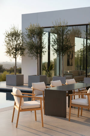 Modern European furniture - Cream Padded Outdoor Dining Chair - www.oroa.com