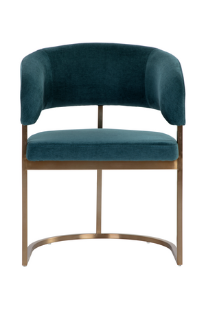   Modern European furniture - Teal Fabric Cantilevered Dining Chair - www.oroa.com | Oroa.com