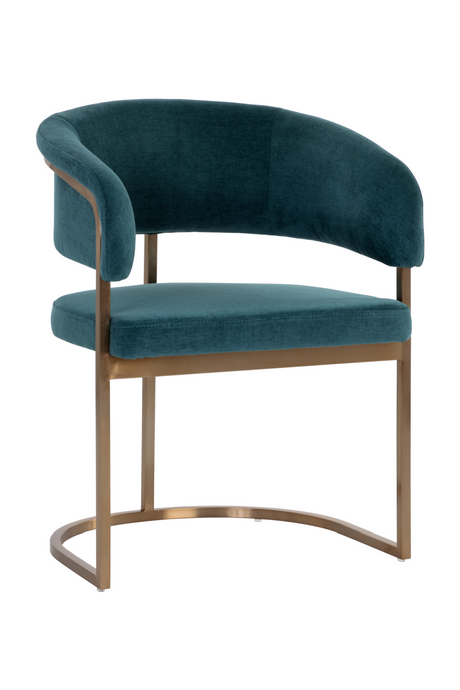   Modern European furniture - Teal Fabric Cantilevered Dining Chair - www.oroa.com | Oroa.com