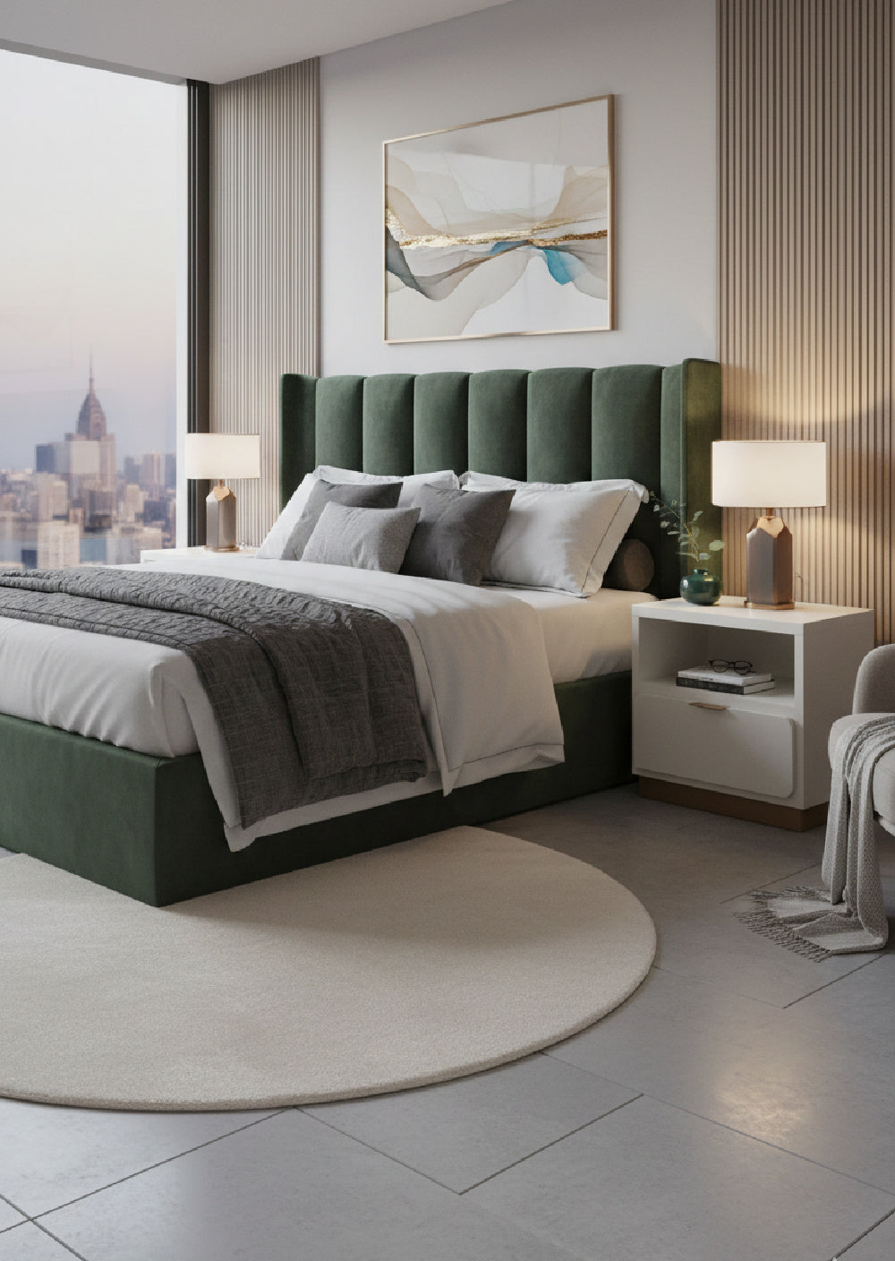 Modern European furniture - Rectangular Cream Bedside Table - www.oroa.com