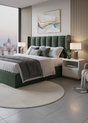 Modern European furniture - Rectangular Cream Bedside Table - www.oroa.com