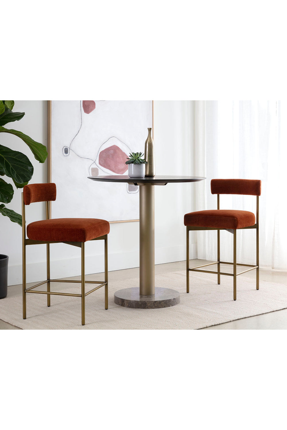 Modern European furniture - Low Back Fabric Counter Stool - www.oroa.com